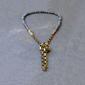 Long Statement Necklace, Long Stone Necklace, Bronze Necklace, Boho Necklace, Statement Necklaces, Stone Necklace, Handmade Necklace, Merce