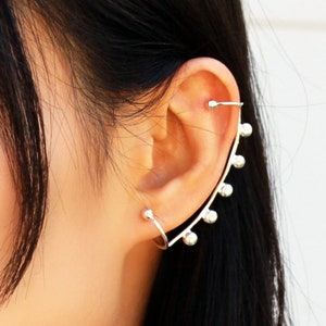 Silver Ear Climber, Ear Climber, Ear Crawler, Silver Ear Crawler, Ear Cuff, Ear Wrap, Silver Ear Jacket, Silver EarWrap, Ear Crawler Earring
