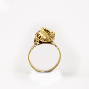 Gold Nugget Ring, Stone Ring, Gold Statement Ring, Rock Ring, Organic Ring, Big Statement Ring, Big Stone Ring, Nugget Jewelry, Large Ring image 3