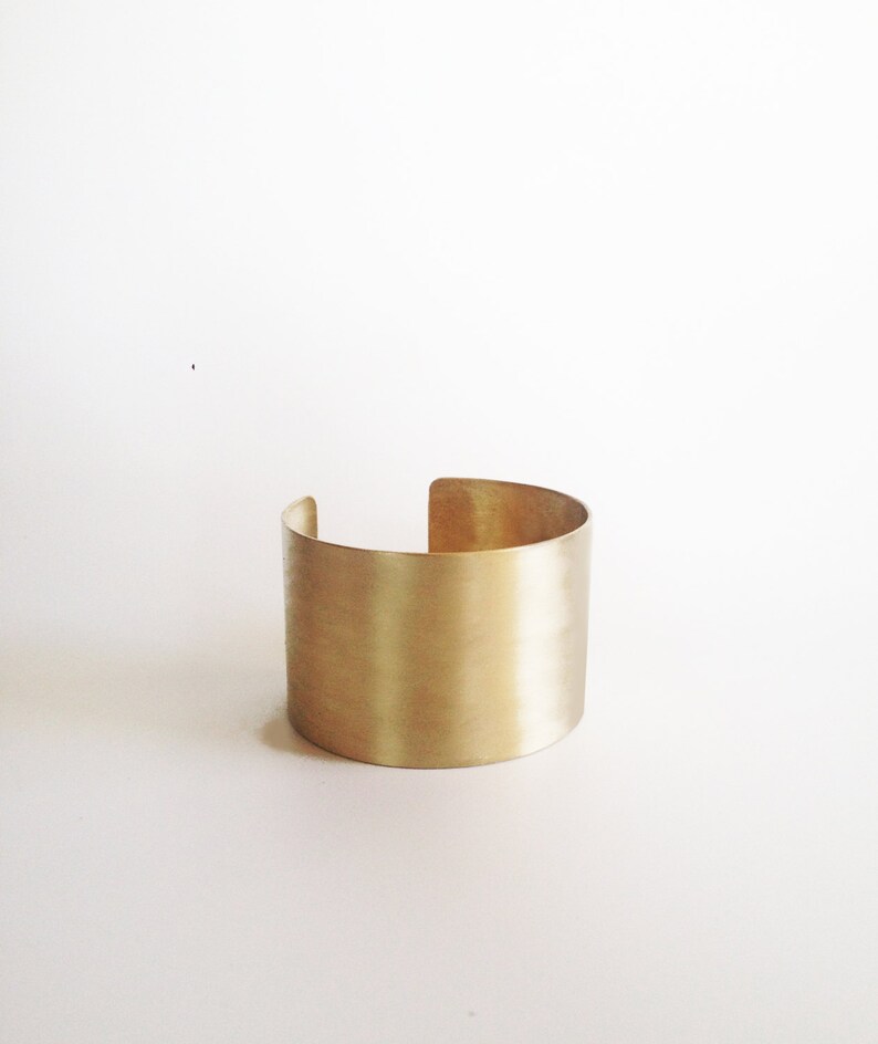 Wide Bronze Cuff Bracelet Simple Minimalist Bracelet Arm Etsy
