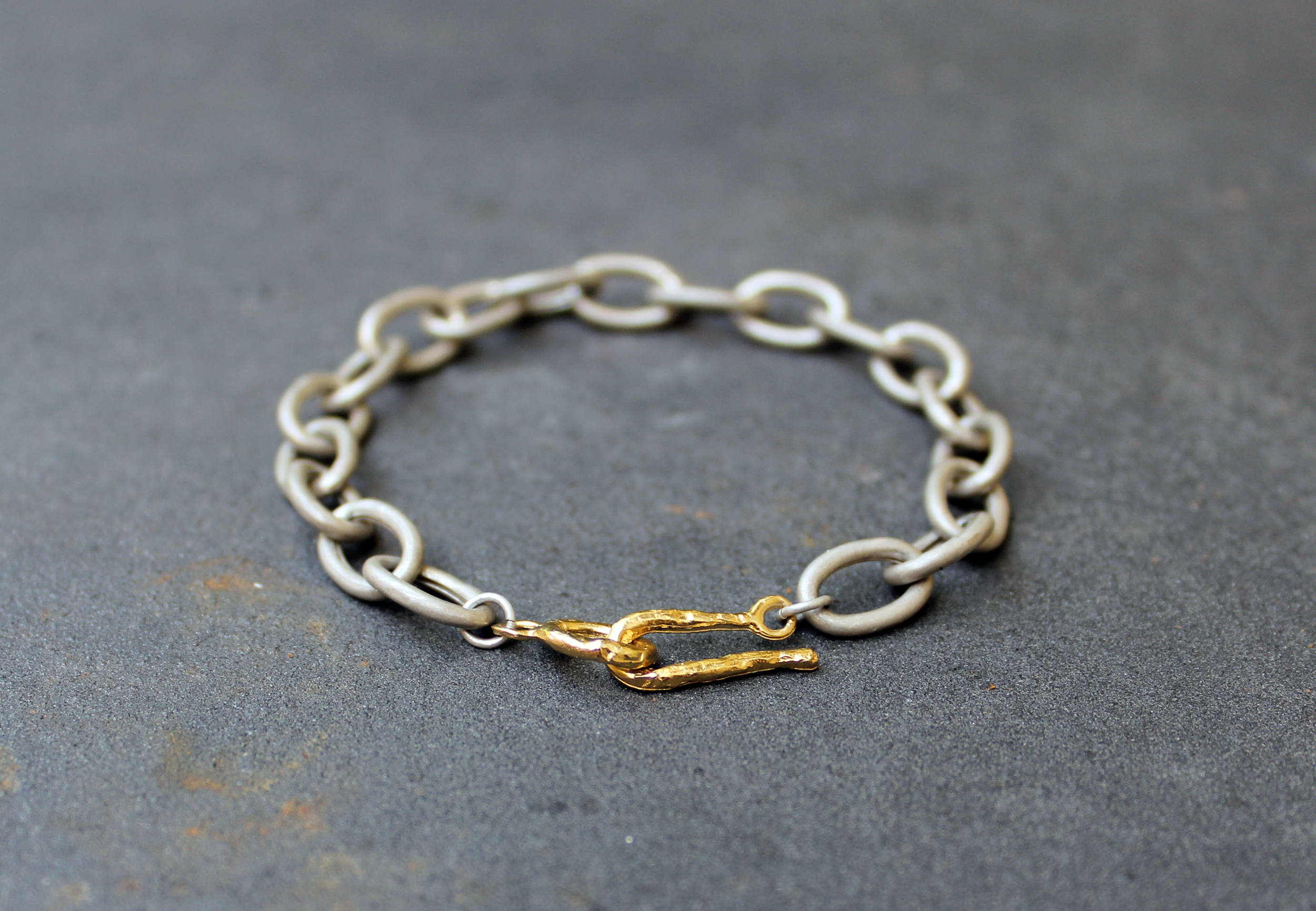 Silver Chain Bracelet, Acid Silver Bracelet, Silver Link