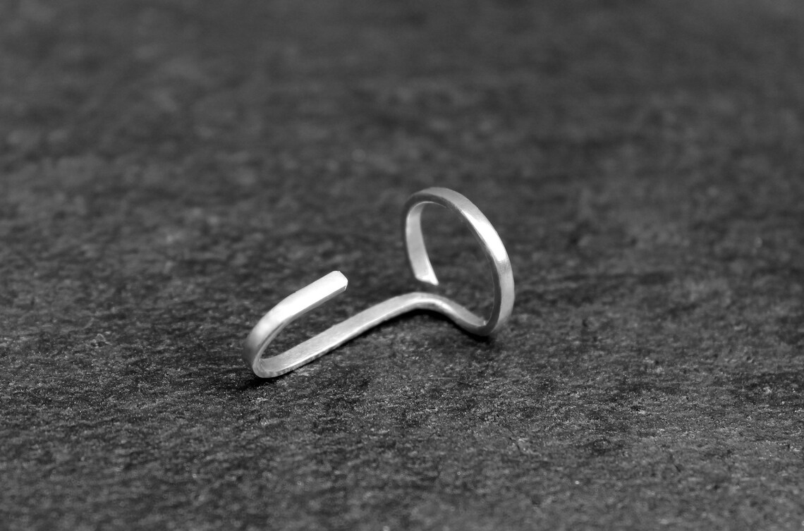 Fingernail Ring Silver Minimal Ring Finger Nail Ring Etsy