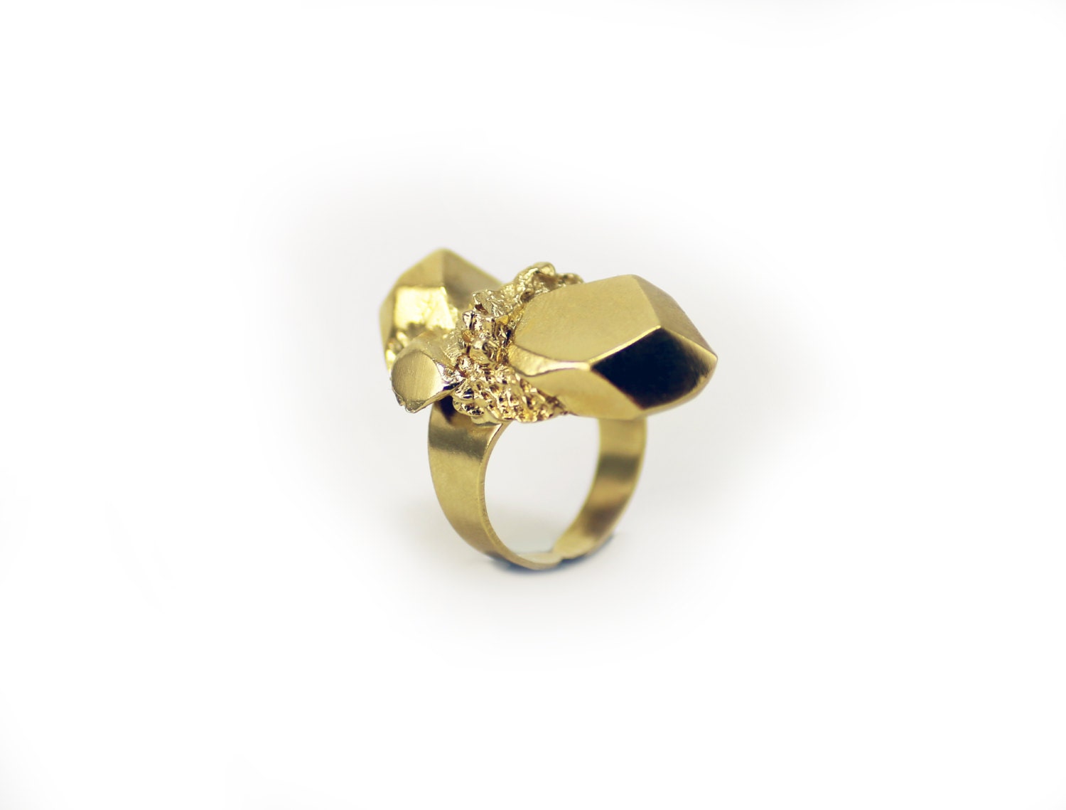 Big Gold Nugget Ring Gold Stone Ring Large Statement Ring - Etsy