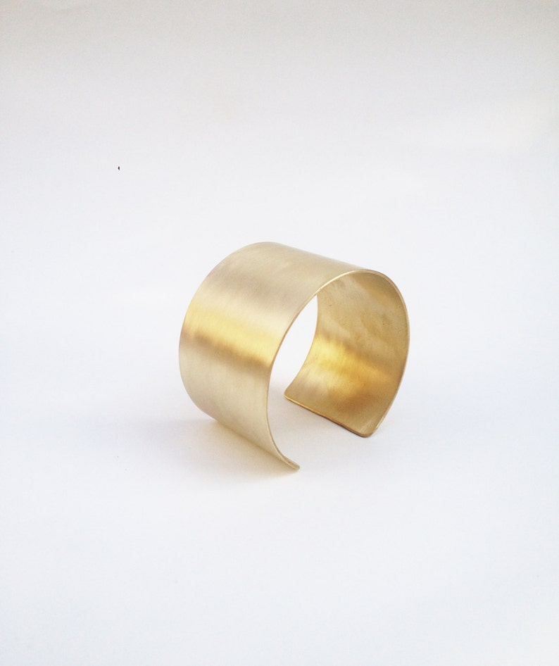 Wide Bronze Cuff Bracelet Simple Minimalist Bracelet Arm Etsy