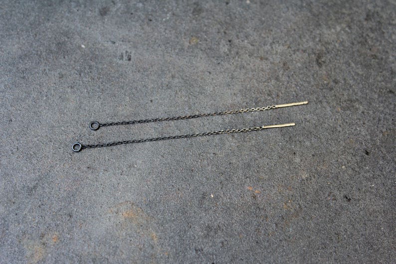 Cartilage Earring, Threader earrings, Silver Threader Earrings, Minimal Earring, String Earrings, simple earrings, Minimal Threader Earrings image 3