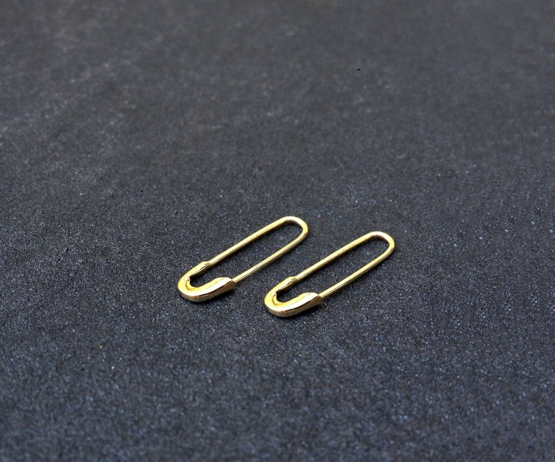 Gold Safety Pin Earrings Cartilage Earrings Gift For Her Etsy