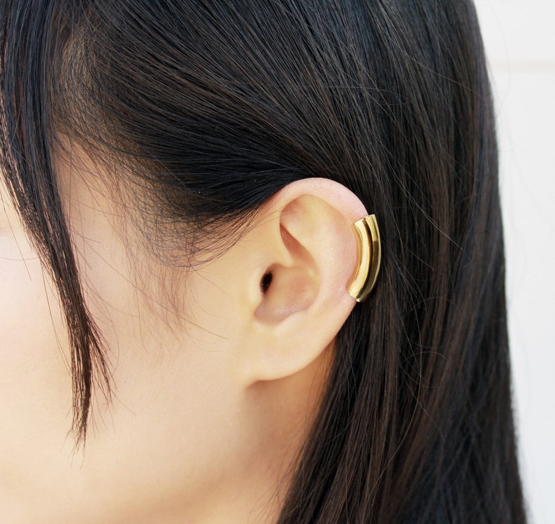 Gold Ear Cuff Gold Helix Earring Wide Helix Cuff Big Ear Etsy