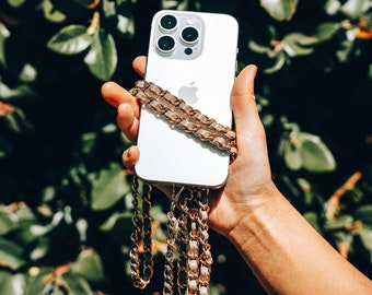 Chanel Inspired Chain Crossbody Phone Strap, Adjustable, Hands
