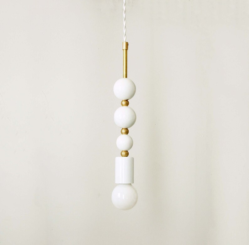 White And Gold Pendant Lights image 0