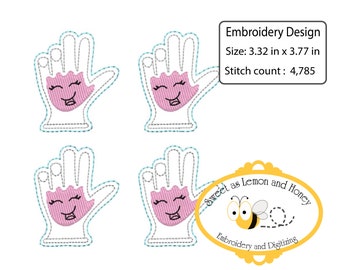 Embroidery Design Medical Glove Feltie set  includes multiple hoop sizes