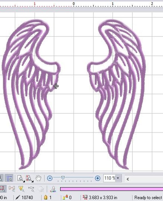 New ANGEL WINGS Down Includes Both Sizes 4in and 5x7 Hoops