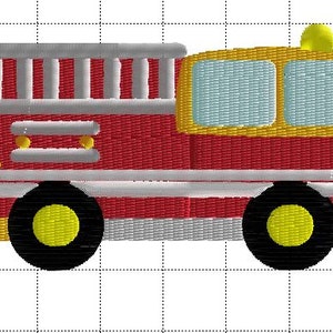 Embroidery File of a Fire truck 4 inch hoop