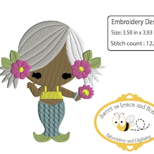 Stickdatei: Mermaid Little Star 4in Stickrahmen