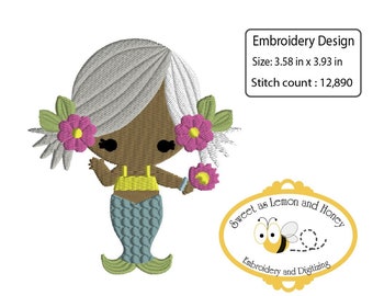 Embroidery File : Mermaid Little Star 4in hoop