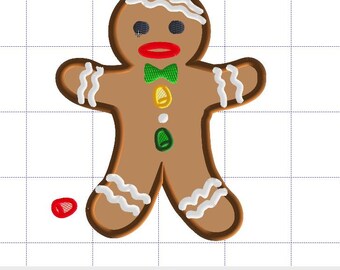 Embroidery machine file- Gingerbread man 2 styles , both in emb and Applique