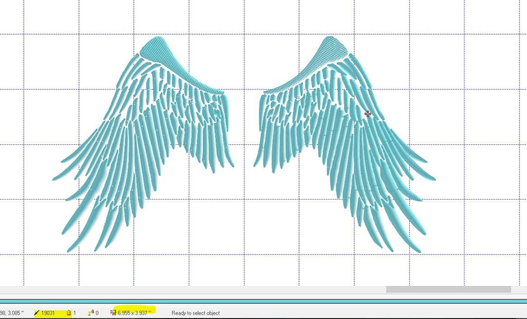 ANGEL WINGS Embroidery Design Files Includes Both 5x7 and 4in Each Wing ...