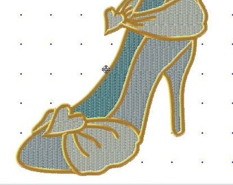 Princess Shoe Embroidery Cinder 4in hoop