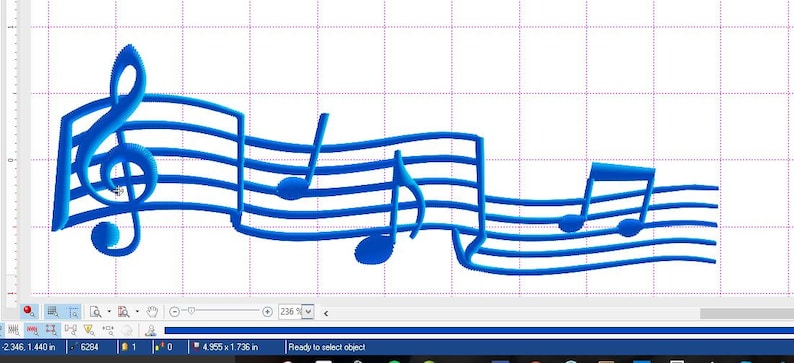 Embroidery file Music notes 5in image 1