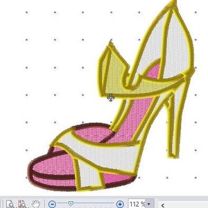 Princess Shoe Embroidery File Sleeping Beauty 4in hoop 2 sizes