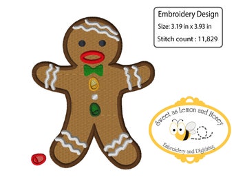 Embroidery machine file- Gingerbread man 2 Sizes