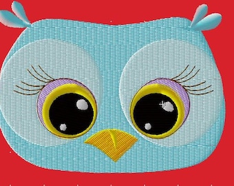 Embroidery file Owl face 4in hoop