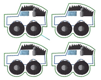 Embroidery Design Monster Truck Feltie set 4in hoop