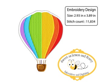 Embroidery File of a Hot Air Balloon 4inch