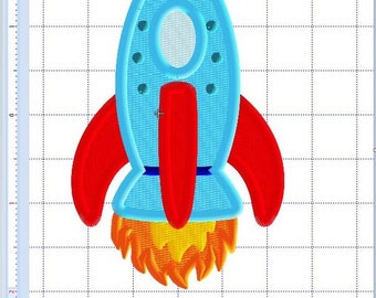 Embroidery File of a Rocket  4 inch