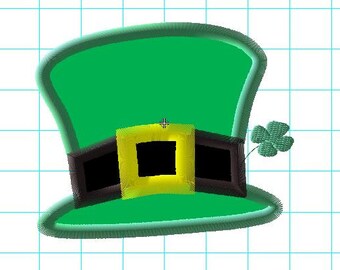 Embroidery Design St Pattys day Hat in Applique 2 in and 3 in