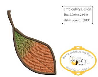 Embroidery machine file Falling Leaf 2 sizes