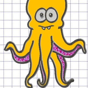 Octopus Applique Embroidery File