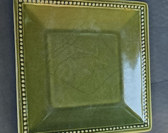 2000's Pier 1 Imports Vintage Spice Route Square Salad Plate in Sage