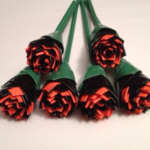 Orange & Black One Half Dozen Roses Custom Designed Halloween Decor Gift for Her