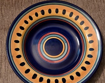 2000's Pier 1 Imports Vintage Italian Swirls 9.5" Round Soup/Salad Plate