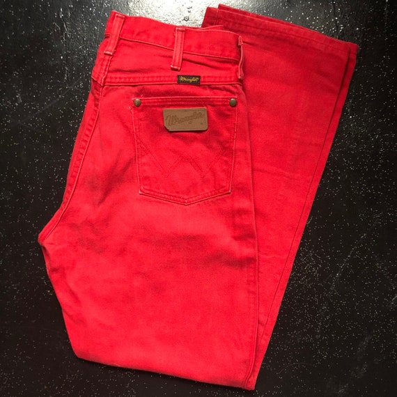 Vintage cherry red Wrangler jeans