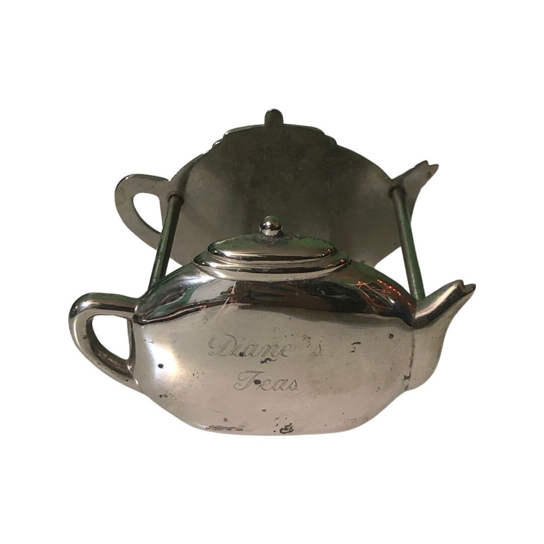 Vintage Silver Metal Tea Bag Holder Etsy