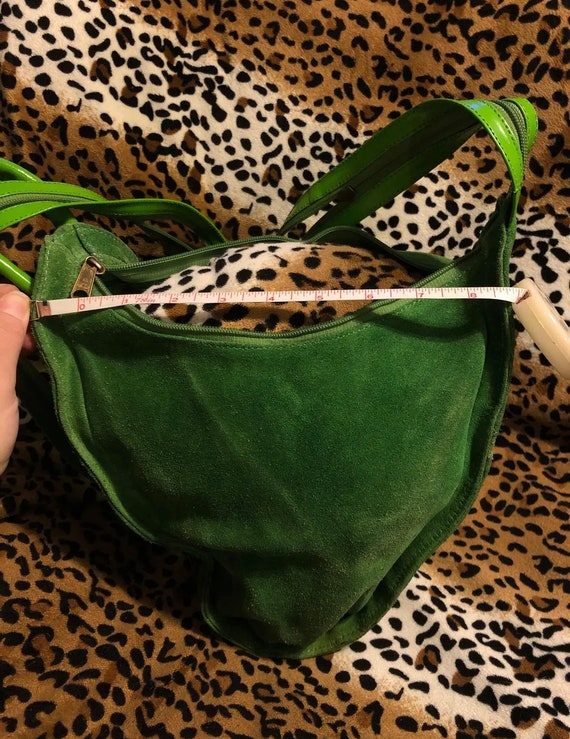 Vintage 70s two-tone green saddle bag - image 8