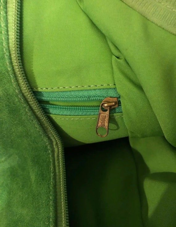 Vintage 70s two-tone green saddle bag - image 6