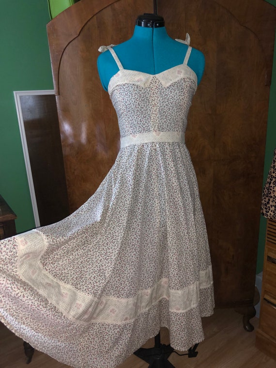 Vintage 70s handmade Gunne Sax/Cottage style dress