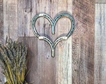 Arte de pared de metal con forma de corazón - Regalos de boda - Decoración de pared rústica - Decoración rústica del hogar - Regalos para mamá - Decoración de corazón boho - Arte de herradura
