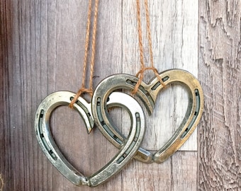 Arte de pared de metal para regalo de boda, regalo de aniversario, decoración de corazón bohemio, colgante de pared, decoración rústica del hogar, decoración de herraduras, decoración de granja