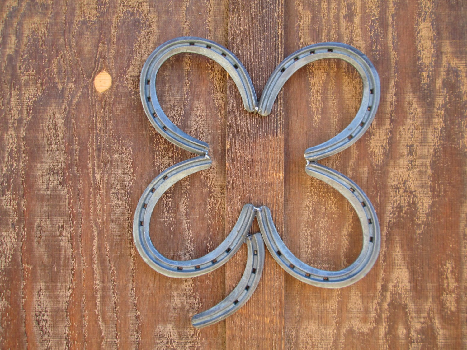 Horseshoe Art Four Leaf Clover Horse Shoe Rustic Home Decor Country