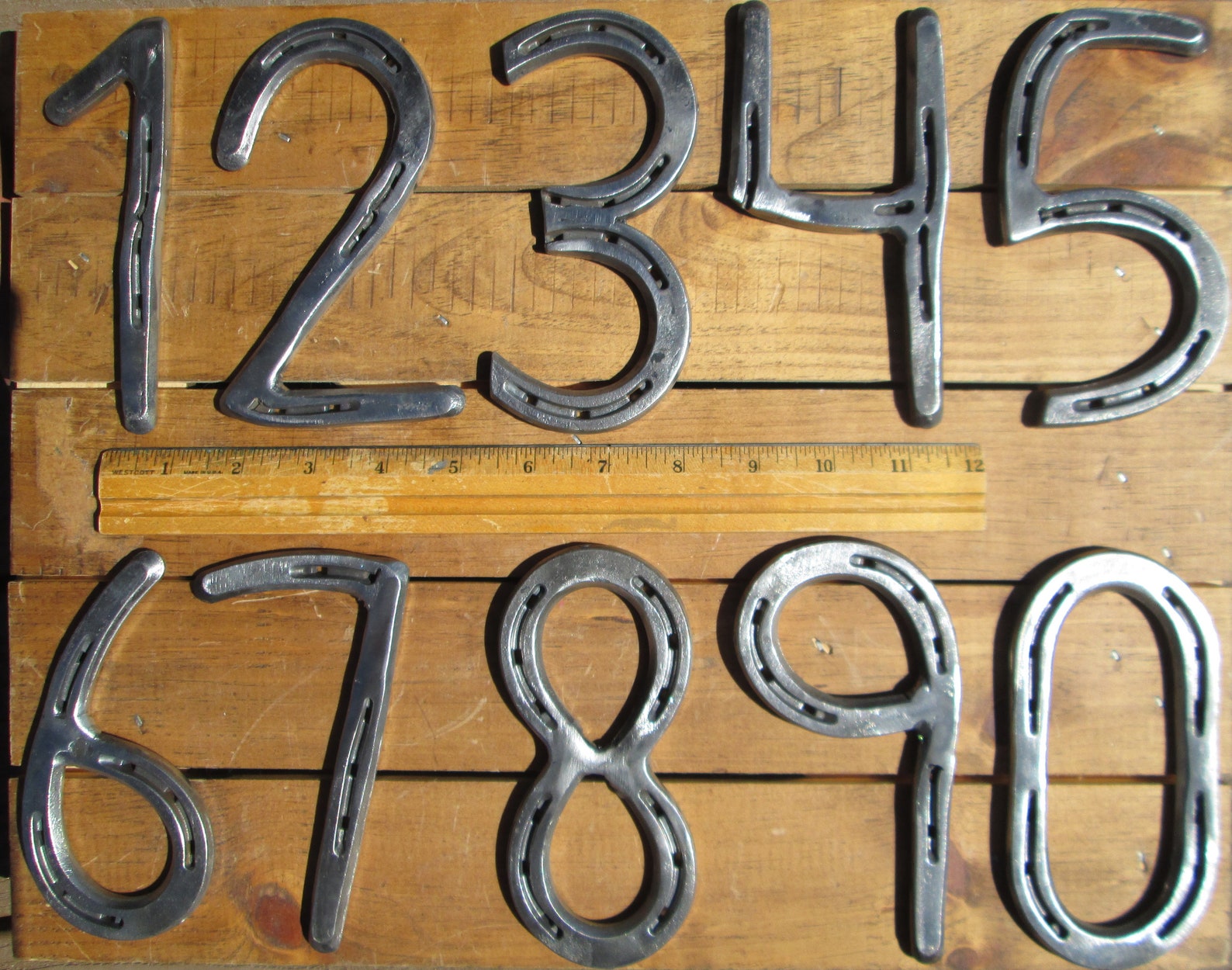 Horseshoe Address Numbers, Number Sign, Rustic Numbers, 6 Address