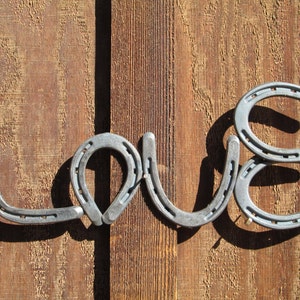 Horseshoe Love Sign - Horseshoe Art - Horseshoe Wall Decor - Rustic Home Decor - Horseshoe Love Sign - Country Home Decor - Horse shoe art