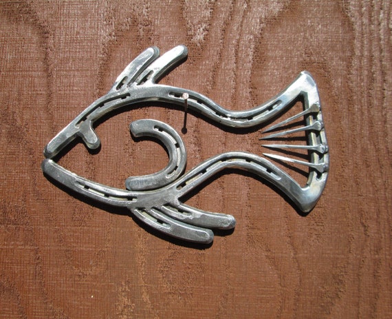 Horseshoe Fish Fish Art Fish Wall Decor Horseshoe Art Etsy