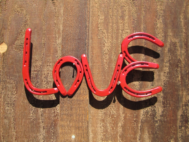 Love Horseshoe Art Rustic Home Decor Country Decor Farmhouse Decor