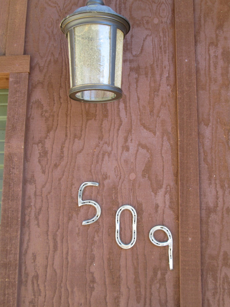 Horseshoe Address Numbers, Number Sign, Rustic Numbers, 6 Address
