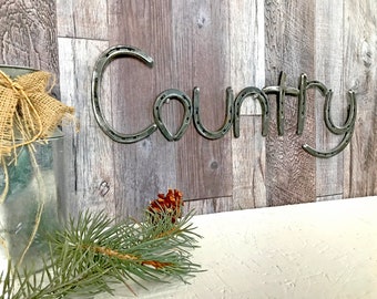Metal Wall Art for Country Living - Country Home Decor - Rustic Cabin Decor - Farmhouse Sign - Lake House Decor - Wall Hanging - Horseshoe