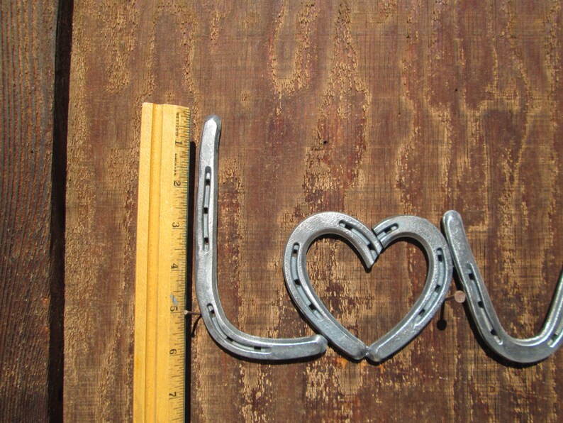 Horseshoe Love Sign W/ Heart Horseshoe Decor Horseshoe Heart Horseshoe