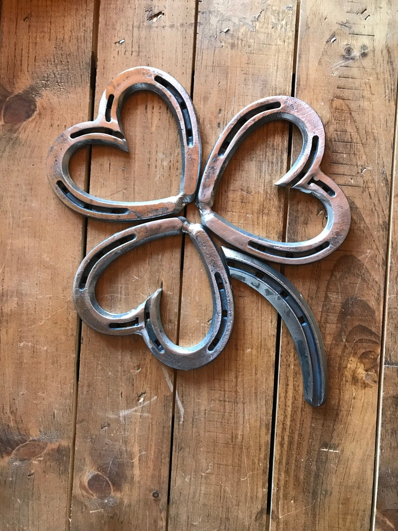 Horseshoe 3 Leaf Clover Horseshoe Art Horseshoe Home Decor Irish Decor